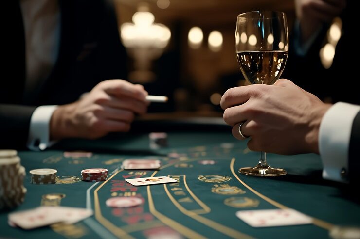 Professional live casino studio with multiple cameras